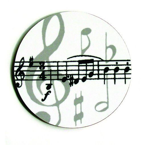 Picture of GREY MUSIC NOTES COASTER